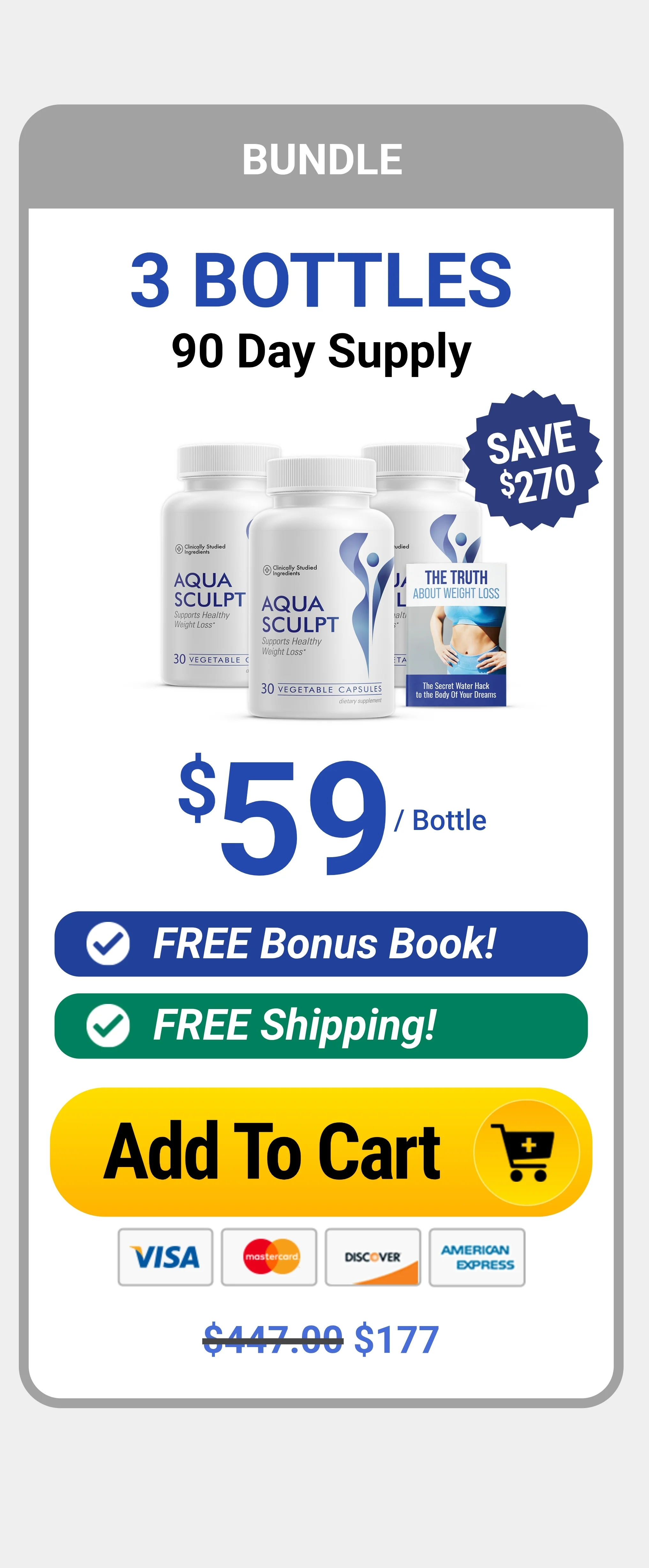 AquaSculpt® 3 bottles pricing